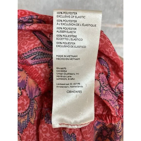 FREE PEOPLE I Got You Printed Floral Smocked Crop Top Red Long Sleeve XSmall - Picture 11 of 11